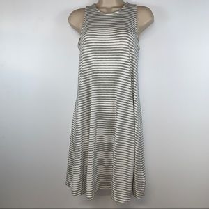 Gray and White Stripe Comfy Summer Casual Dress